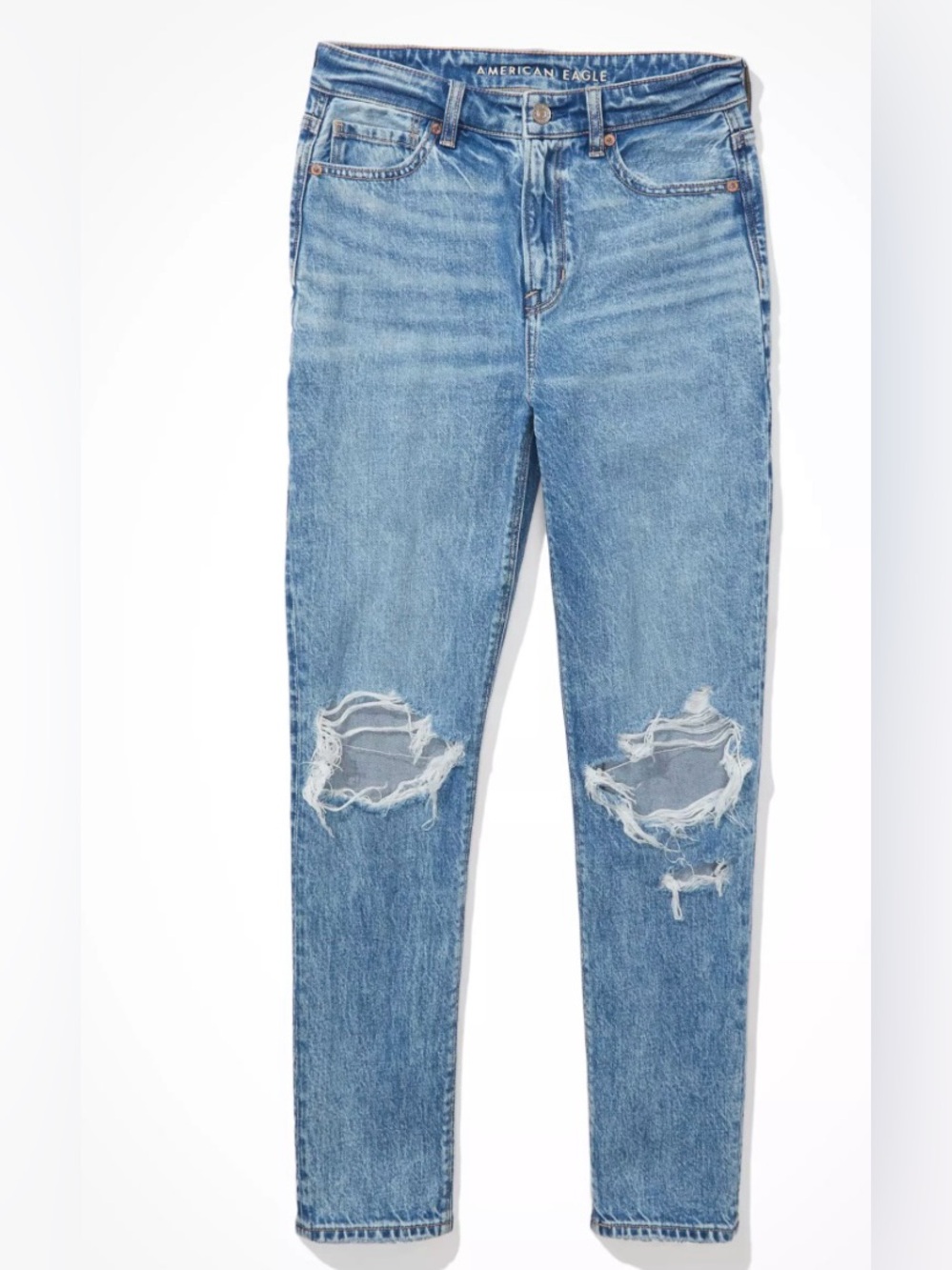 American eagle mom jeans distressed knees